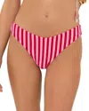 Beach Riot Vanessa High Cut Bikini Bottoms In Candy Cane Stripe