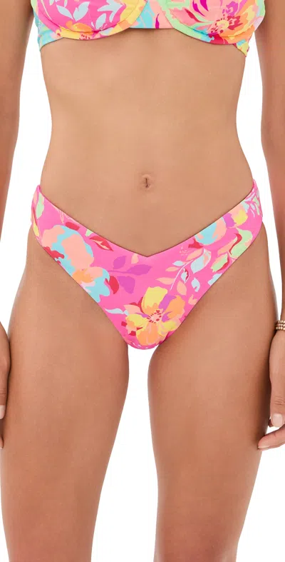 Beach Riot Vanessa Bikini Bottoms Bloom Lagoon In Pink