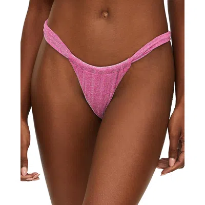Beach Riot Vanessa Bottom Womens Metallic Nylon Swim Bottom Separates In Fuchsia Purple