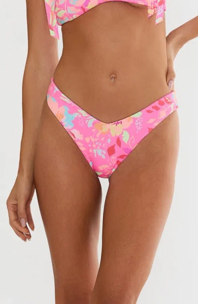 Beach Riot Vanessa High Cut Bikini Bottoms In Pink