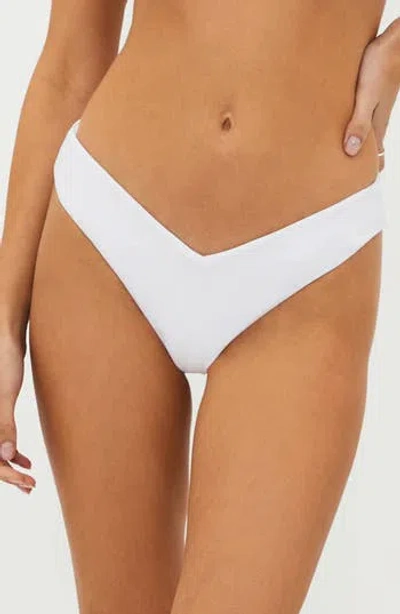 Beach Riot Vanessa V-cut Bikini Bottoms In White Rose