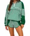 Beach Riot Vespera Quarter Zip Jacket In La Palma Stripe In Multi