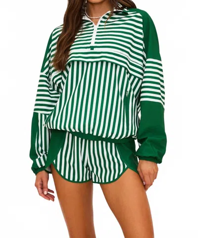 Beach Riot Vespera Quarter Zip Jacket In La Palma Stripe In Multi