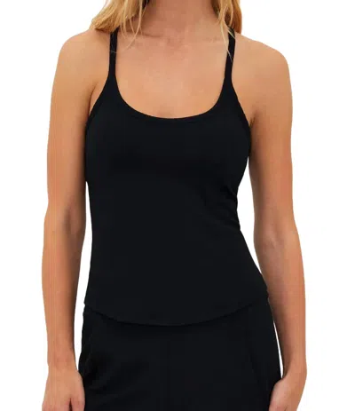 Beach Riot Waffle Beth Tank Top In Black