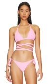 Beach Riot Winnie Top In Prism Pink