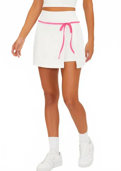 BEACH RIOT WINNIE WRAP FRONT SKIRT IN STRAWBERRY CREAM