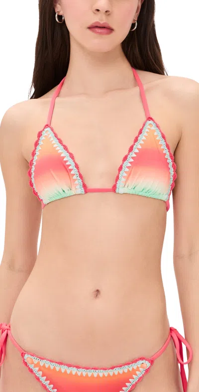 Beach Riot Winona Bikini Top Guava Jelly Crochet In Multi