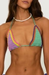 Beach Riot Winona Bikini Top In Technicolor Rays