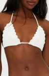 Beach Riot Winona Scalloped Bikini Top In White