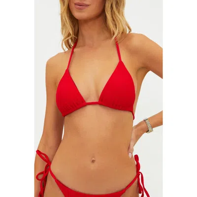 Beach Riot Winona String Bikini Top In Red