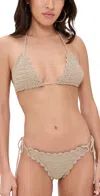 Beach Riot Winona Scalloped Bikini Top In Tan