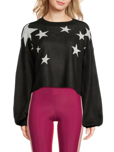 Beach Riot Women's Ava Crop Sweater In Black Multi