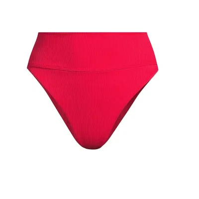 Beach Riot Women's  Highway High Waist Bikini Bottom Red Swimwear Gbo1330 In Pink