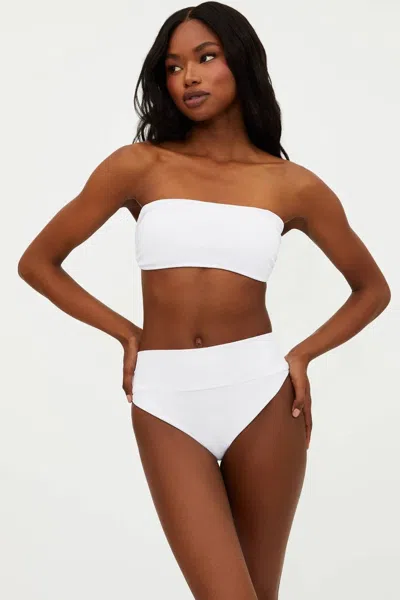 Beach Riot Women's  Kelsey Bikini Top White Stretch Removable Straps Gbo965