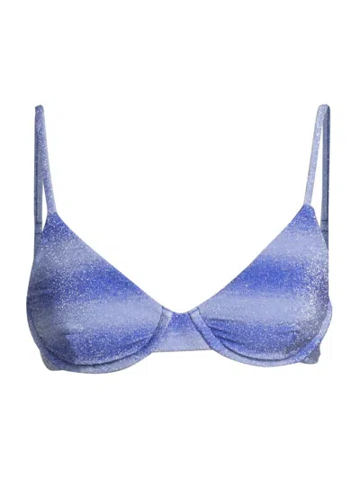 Beach Riot Women's Camilla Glitter Ombré Bikini Top In Blue