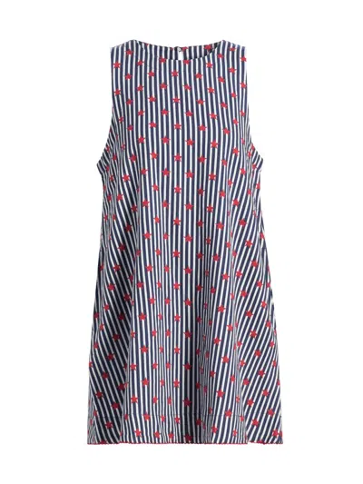 Beach Riot Women's Caprina Star Bangled Seas Cotton-linen Minidress In Star Spangled Seas