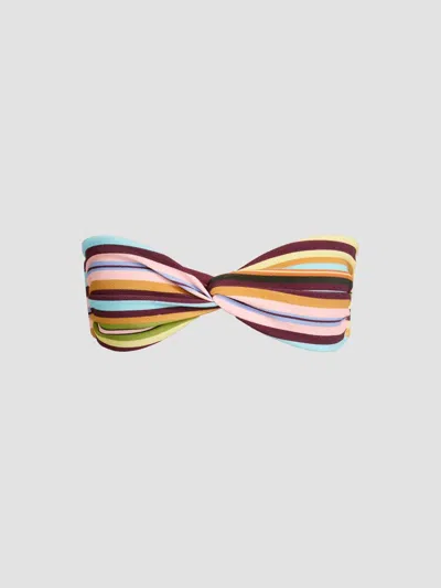 Beach Riot Juno Twisted Bandeau Bikini Top In Multi