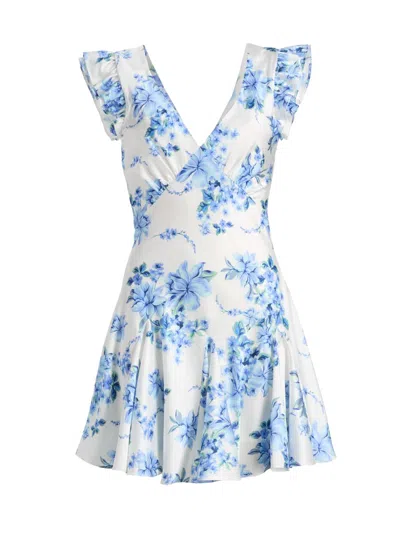 Beach Riot Lennie Floral Cover-up Minidress In Black