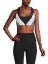 Beach Riot Lucia Colorblock Rib Sports Bra In Black Green Multi