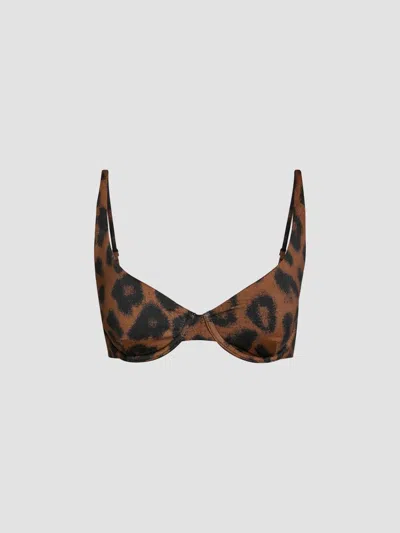 Beach Riot Lulu Underwire Bikini Top In Animal Print