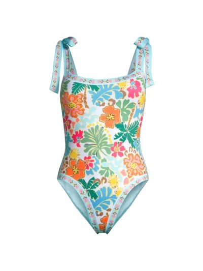 Beach Riot Women's Shona Floral One-piece Swimsuit In Tropical Sands