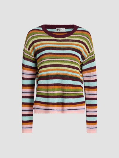 Beach Riot Paradise Stripe Beach Sweater In Multi
