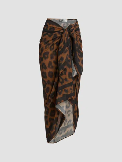Beach Riot Women's Sunny Leopard-print Sarong In Caramel Leopard
