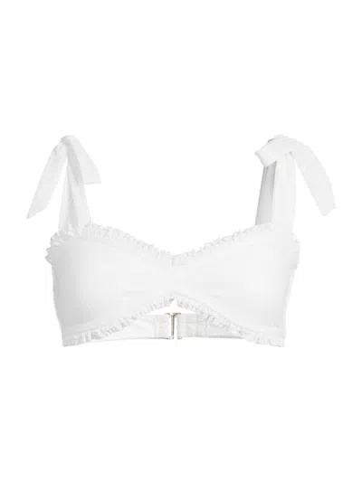 Beach Riot Taryn Bikini Top In White