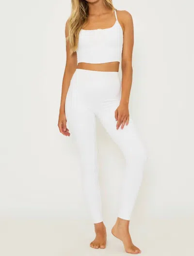 Beach Riot Kids' Women's Tinsley Leggings In White Waffle