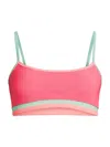 Beach Riot Val Colorblock Bikini Top In Pink