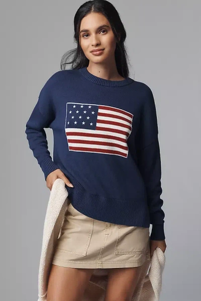 Beach Riot X Anthropologie Callie Americana Sweater In Blue