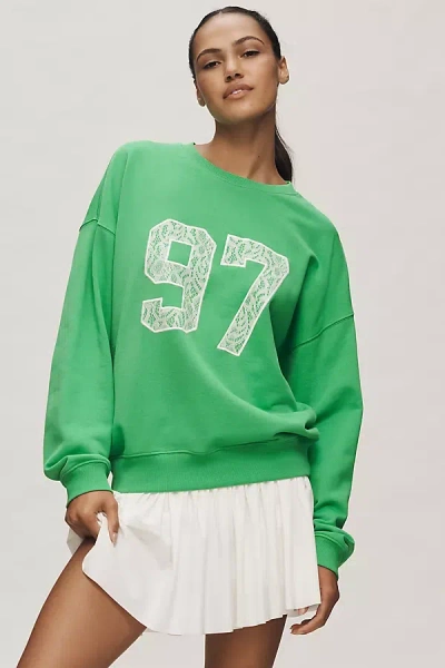 Beach Riot X Anthropologie Cotton Long-sleeve Top In Green
