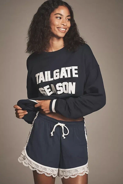 Beach Riot X Anthropologie Cotton Pullover Sweatshirt In Blue