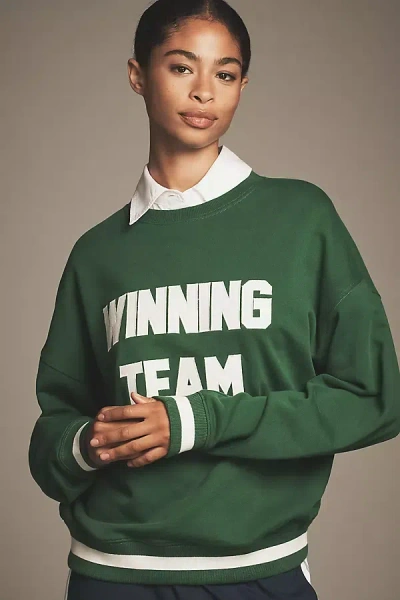 Beach Riot X Anthropologie Cotton Pullover Sweatshirt In Green