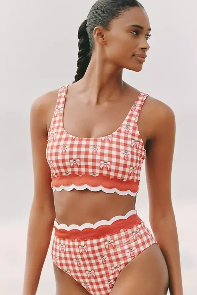 Beach Riot X Anthropologie Marin Swim Top In Red