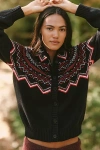 Beach Riot X Anthropologie Zigzag Cardigan Sweater In Black