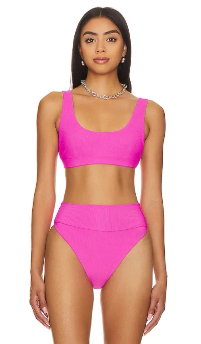Beach Riot X Revolve Peyton Bikini Top In Ultra Pink