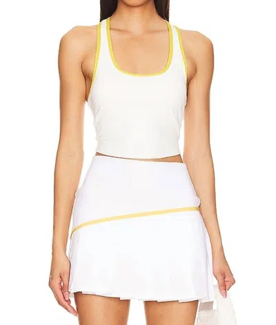 Beach Riot Yara Crop Tank Top In White/yellow