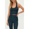 Beach Riot Performance Bra Yara Top In Winter Green Plaid In Wintergreen Plaid