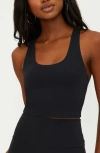 Beach Riot Yara Racerback Crop Top In Black