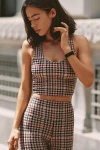 Beach Riot Yara Top In Midnight Houndstooth In Brown
