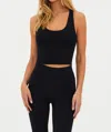Beach Riot Yara Top In Black Waffle In Black