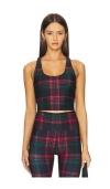 Beach Riot Yara Plaid Racerback Crop Tank In Multi