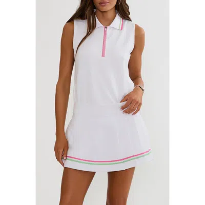 Beach Riot Zena Zip Performance Top In White