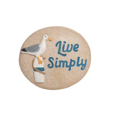 Beachcombers 1.75" Resin Pebble Live Simply Gull In Sand