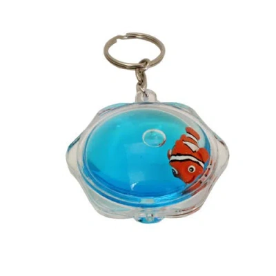 Beachcombers 2" Plastic Liquid Round Fish Keychain In Blue