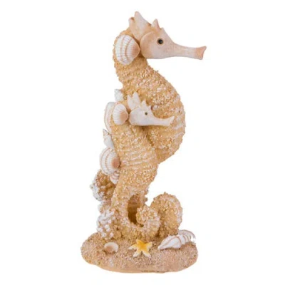 Beachcombers 6" Double Seahorse Coastal Decorative Tabletop Figure For Beach House Decor In Yellow