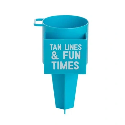 Beachcombers 8" Plastic Blue Tan Lines Drink Spike