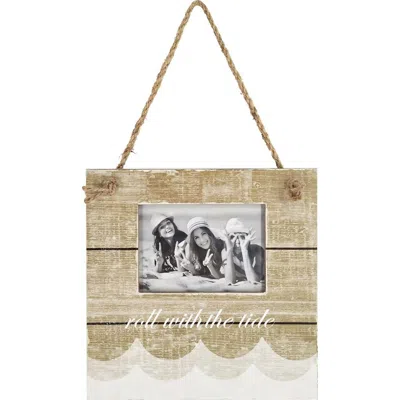 Beachcombers 9" Mdf Rolling Tide Hanging Frame Beach Coastal Nautical Photo Frame In Brown