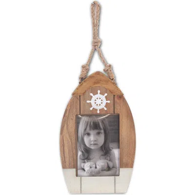Beachcombers 9.45" Mdf Boat Shape Hanging Photo Frame Picture Holder In Brown